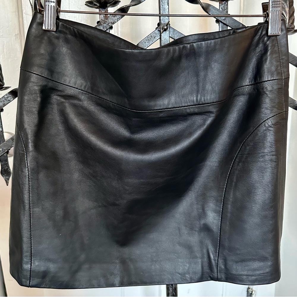 LAMB leather mini skirt